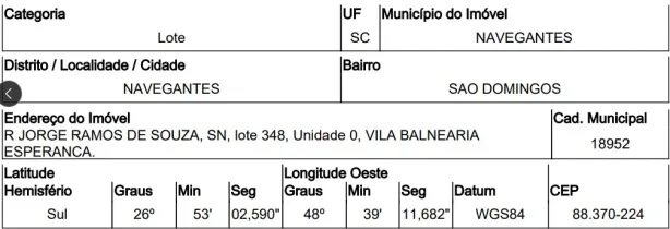 Lote/Terreno à venda, 330m² no São Domingos, Navegantes