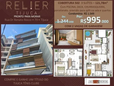 Cobertura com 3 Quartos à venda, 121m² no Tijuca, Rio de Janeiro