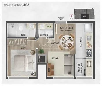 Cobertura com 1 Quarto à venda, 50m² no Térreo, Gramado