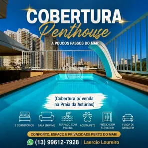 Cobertura com 2 Quartos à venda, 165m² no Vila Luis Antônio, Guarujá