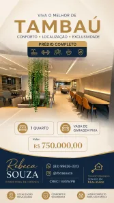 Apartamento com 1 Quarto à venda, 41m² no Tambaú, João Pessoa