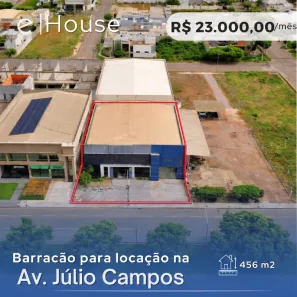 Galpão/Depósito/Armazém para alugar, 456m² no Setor Residencial Granville I, Rondonópolis