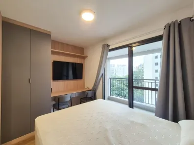 Apartamento com 1 Quarto para alugar, 25m² no Cidade Monções, São Paulo
