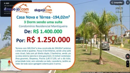 Casa de Condomínio com 3 Quartos à venda, 194m² no Condomínio Residencial Mantiqueira, São José dos Campos