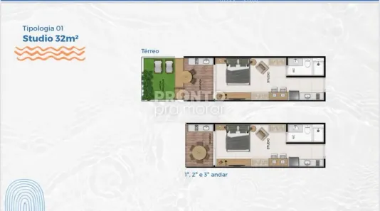 Flat com 1 Quarto à venda, 32m² no , Tamandaré