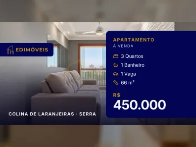 Apartamento com 3 Quartos à venda, 66m² no Colina de Laranjeiras, Serra