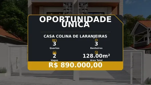 Casa com 3 Quartos à venda, 128m² no Colina de Laranjeiras, Serra