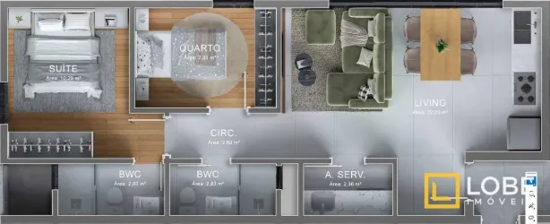 Apartamento com 2 Quartos à venda, 61m² no Velha, Blumenau