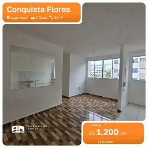 Apartamento com 2 Quartos para alugar, 42m² no Lago Azul, Manaus