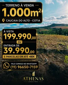 Lote/Terreno à venda, 1000m² no dos Mendes (Caucaia do Alto), Cotia