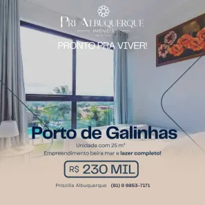 Flat com 1 Quarto à venda, 25m² no Porto de Galinhas, Ipojuca
