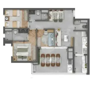 Apartamento com 3 Quartos à venda, 48m² no Tatuapé, São Paulo