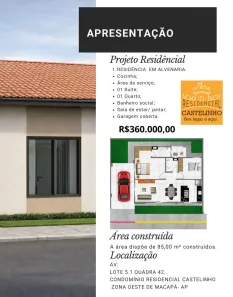 Casa com 1 Quarto à venda, 85m² no Marabaixo, Macapá