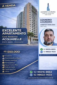 Apartamento com 3 Quartos à venda, 92m² no Ponta Negra, Manaus