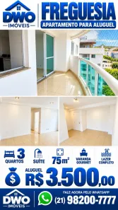 Apartamento com 3 Quartos para alugar, 75m² no Freguesia (Jacarepaguá), Rio de Janeiro