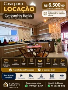 Casa de Condomínio com 2 Quartos para alugar, 300m² no Lagoa, Porto Velho
