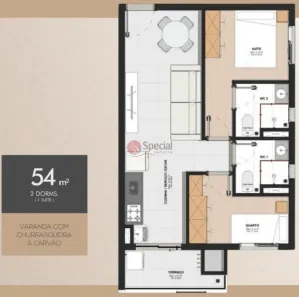 Apartamento com 2 Quartos à venda, 54m² no Cidade Mãe do Céu, São Paulo