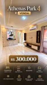 Apartamento com 2 Quartos à venda, 57m² no Parque Athenas, São Luís