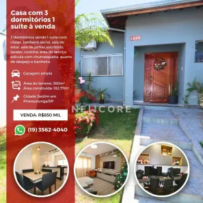 Casa com 3 Quartos à venda, 182m² no Cidade Jardim, Pirassununga