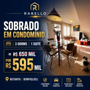 Casa de Condomínio com 3 Quartos à venda, 87m² no Jardim Pinheiros, São Paulo