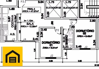 Apartamento com 2 Quartos à venda, 46m² no Parque São Vicente, Mauá