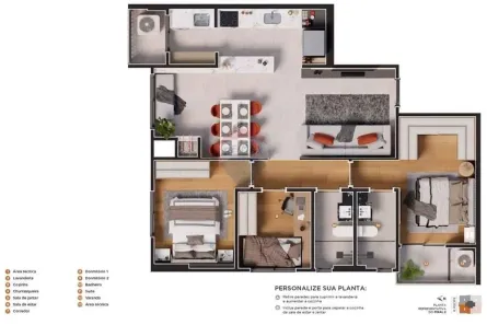 Apartamento com 3 Quartos à venda, 105m² no Centro, Cascavel