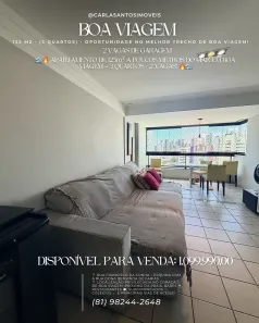 Apartamento com 3 Quartos à venda, 125m² no Boa Viagem, Recife