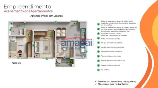 Apartamento com 2 Quartos à venda, 41m² no Residencial Gazzo, São José dos Campos