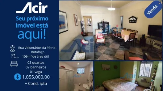 Apartamento com 3 Quartos à venda, 108m² no Botafogo, Rio de Janeiro