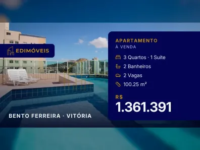 Apartamento com 3 Quartos à venda, 100m² no Bento Ferreira, Vitória