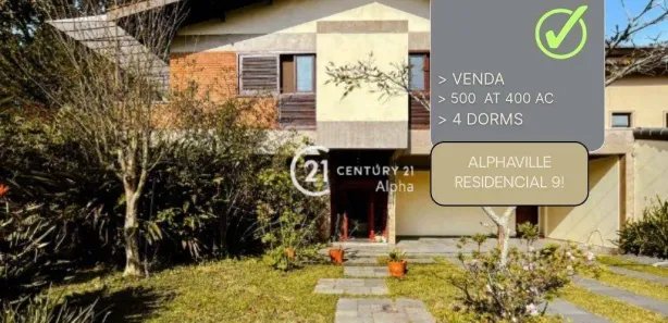 Casa de Condomínio com 4 Quartos à venda, 400m² no Alphaville, Santana de Parnaíba