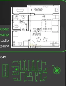 Apartamento com 1 Quarto à venda, 24m² no Trindade, Florianópolis