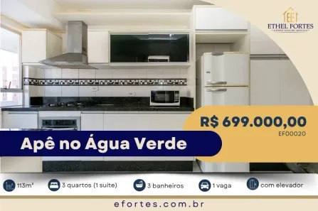 Apartamento com 3 Quartos à venda, 113m² no Água Verde, Curitiba