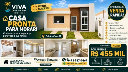 Casa de Condomínio com 3 Quartos à venda, 85m² no , Barra dos Coqueiros