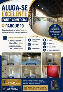 Ponto Comercial com 4 Quartos para alugar, 400m² no Parque 10 de Novembro, Manaus