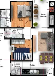 Apartamento com 2 Quartos à venda, 54m² no Vila Pires, Santo André