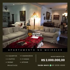 Apartamento com 4 Quartos à venda, 360m² no Meireles, Fortaleza