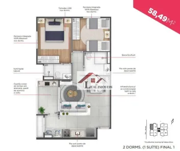 Apartamento com 2 Quartos à venda, 58m² no Baeta Neves, São Bernardo do Campo