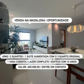Apartamento com 2 Quartos à venda, 69m² no Madalena, Recife