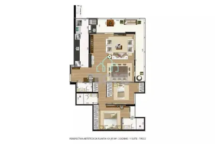 Apartamento com 3 Quartos à venda, 101m² no Loteamento Residencial e Comercial Bosque Flamboyant, Taubaté