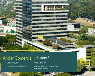 Sala Comercial para alugar, 1617m² no Butantã, São Paulo