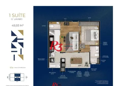 Apartamento com 1 Quarto à venda, 50m² no Marapé, Santos