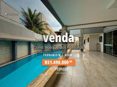 Casa de Condomínio com 5 Quartos à venda, 400m² no Parque do Jiqui, Parnamirim