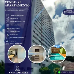 Apartamento com 2 Quartos à venda, 68m² no Casa Amarela, Recife