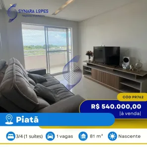 Apartamento com 3 Quartos à venda, 81m² no Piatã, Salvador