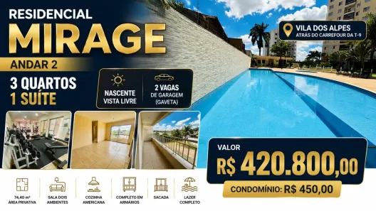 Apartamento com 3 Quartos à venda, 74m² no Vila Alpes, Goiânia