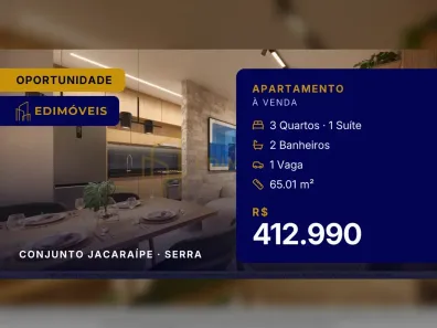 Apartamento com 3 Quartos à venda, 65m² no Conjunto Jacaraípe, Serra