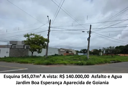 Lote/Terreno à venda, 545m² no Jardim Boa Esperança, Aparecida de Goiânia
