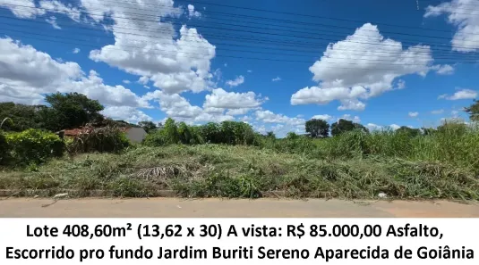 Lote/Terreno à venda, 408m² no Jardim Buriti Sereno, Aparecida de Goiânia