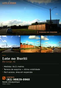 Lote/Terreno à venda, 90m² no Centro, Rio Largo